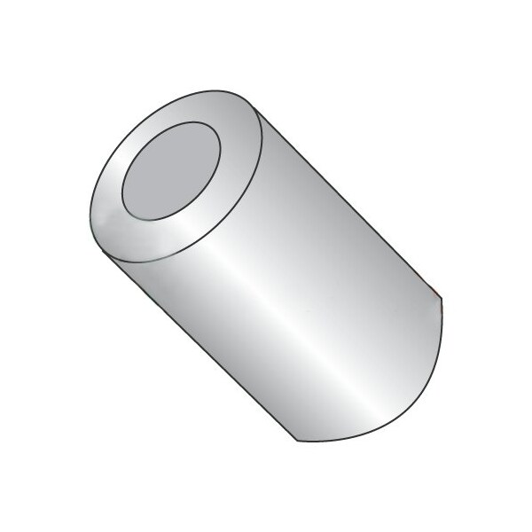 Newport Fasteners Round Spacer, #4 Screw Size, Plain Aluminum, 7/16 in Overall Lg, 0.114 in Inside Dia, 1000 PK 727664 - main